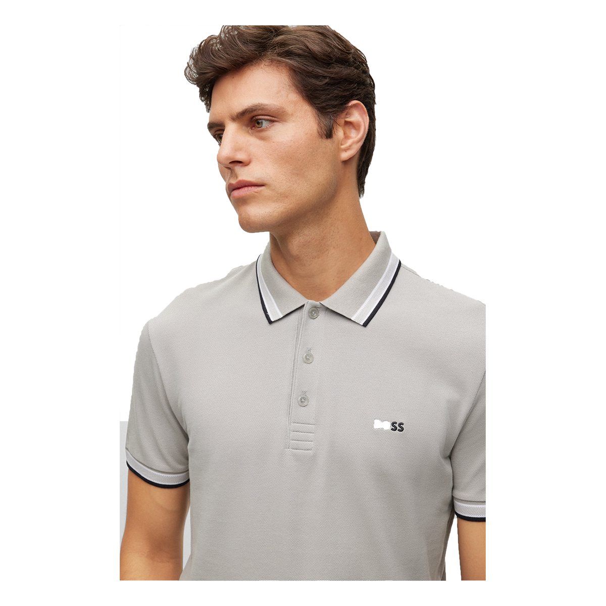 BOSS 'PADDY' REGULAR FIT POLO IN GREY