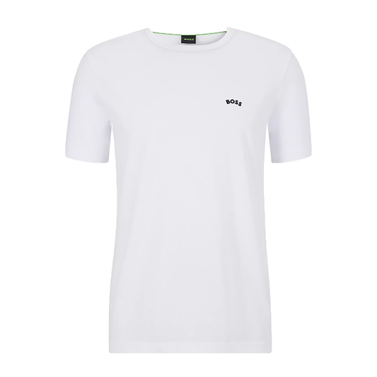 BOSS 'TEE CURVED' T-SHIRT IN WHITE