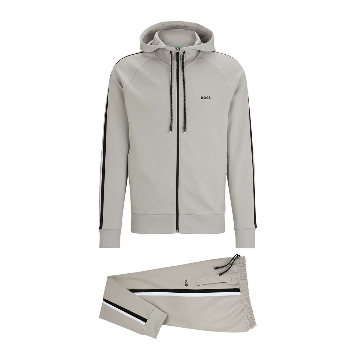 BOSS COTTON BLEND TRACKSUIT SET IN GREY