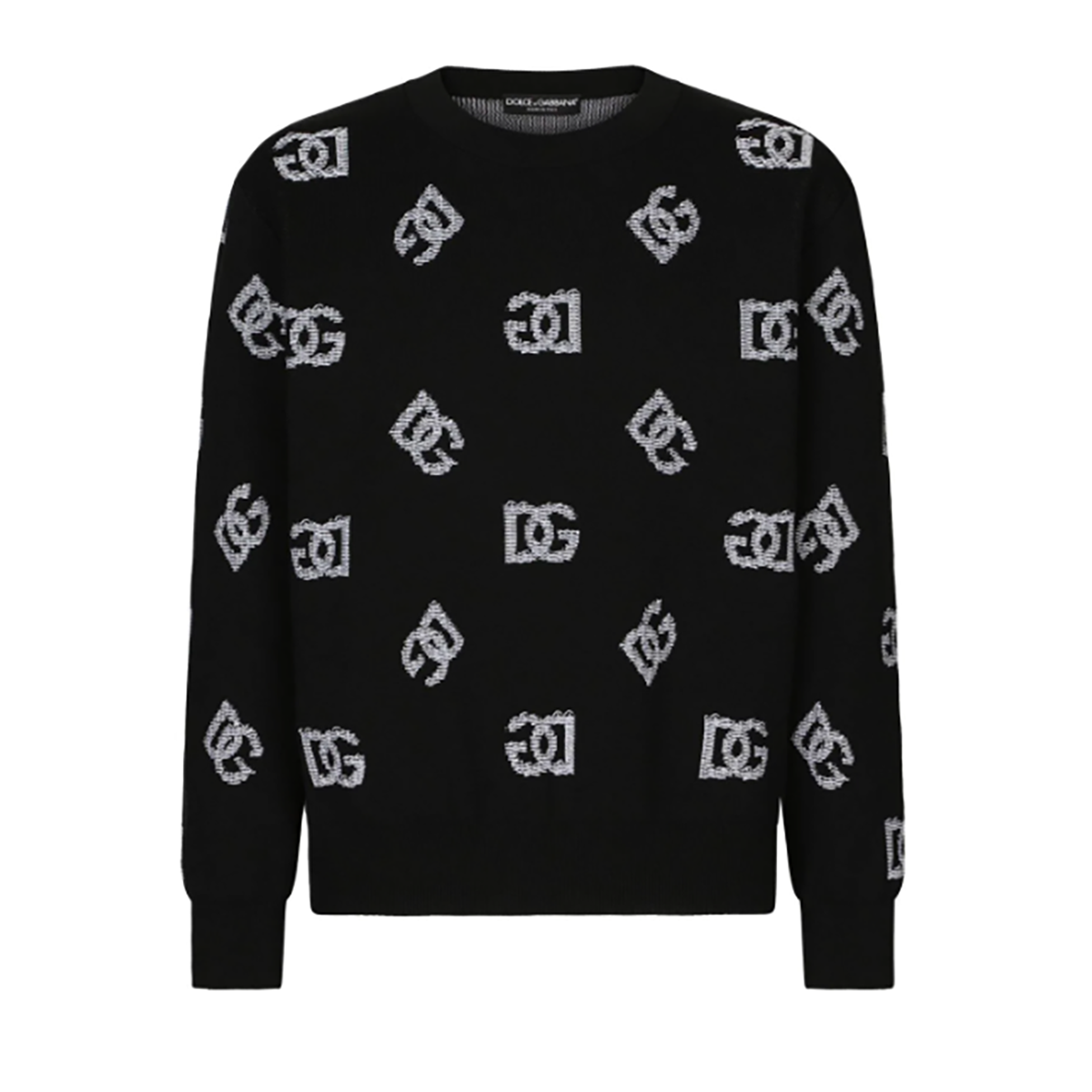 DOLCE AND GABBANA TECHNICAL JACQUARD DG SWEATER