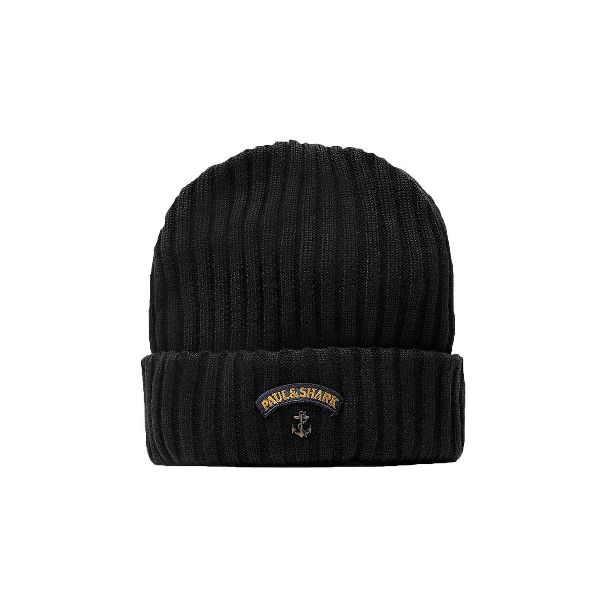 PAUL & SHARK YACHTING RIBBED BEANIE IN BLACK