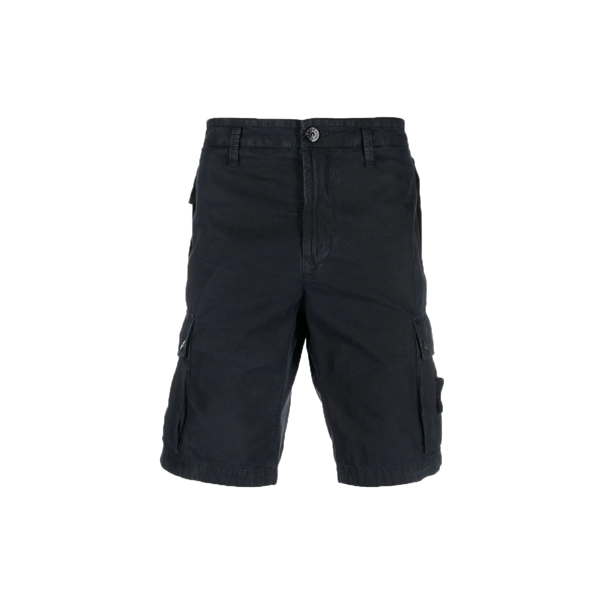 STONE ISLAND FLAP POCKET COTTON SHORTS IN BLACK