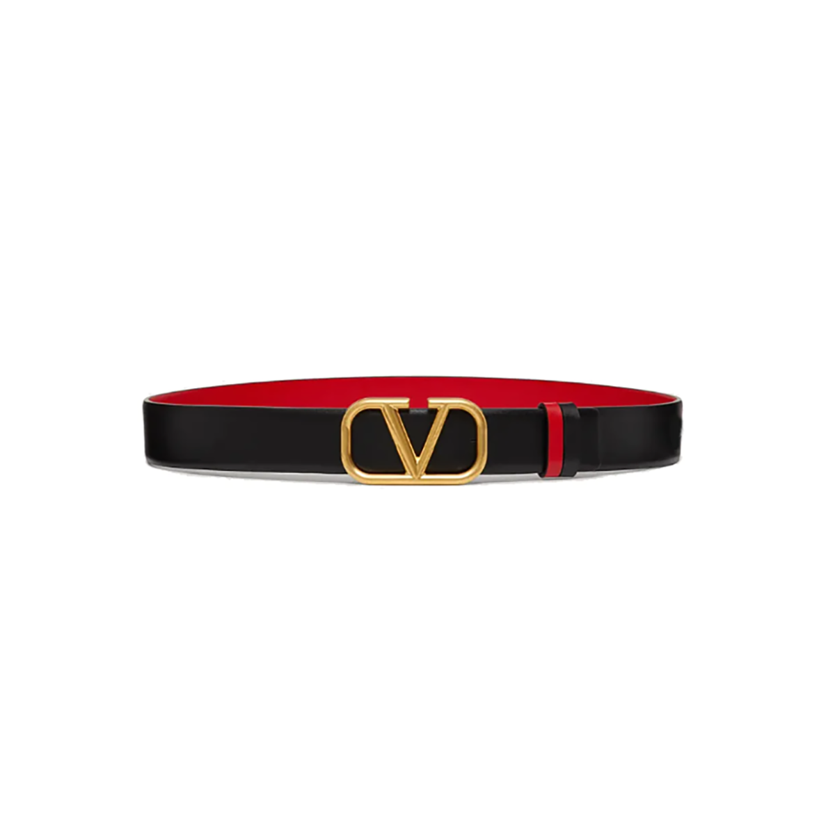 VALENTINO LOGO REVERSIBLE BELT IN RED/BLACK