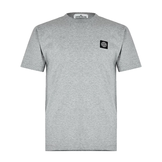 STONE ISLAND LOGO PATCH T-SHIRT IN GREY