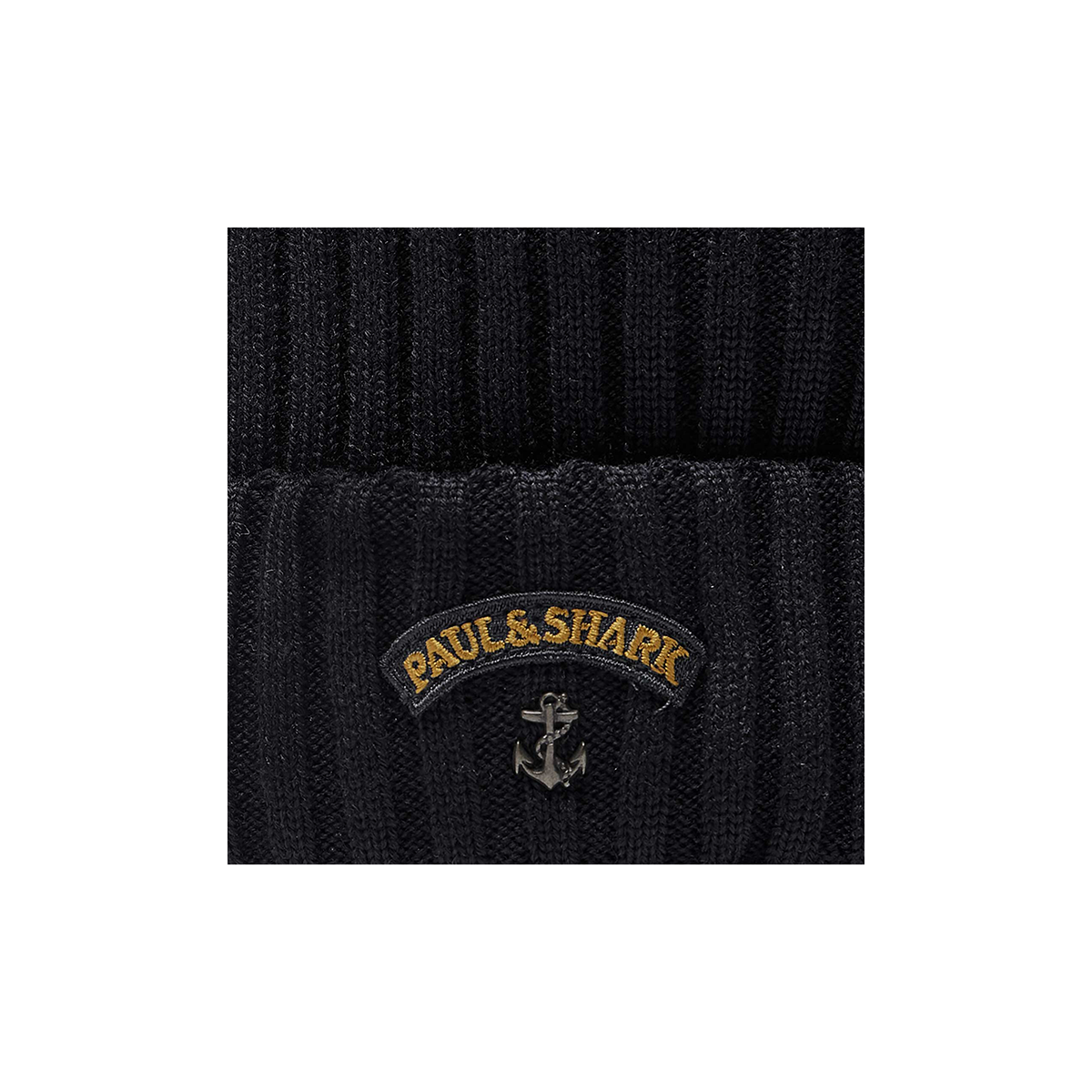 PAUL & SHARK YACHTING RIBBED BEANIE IN BLACK