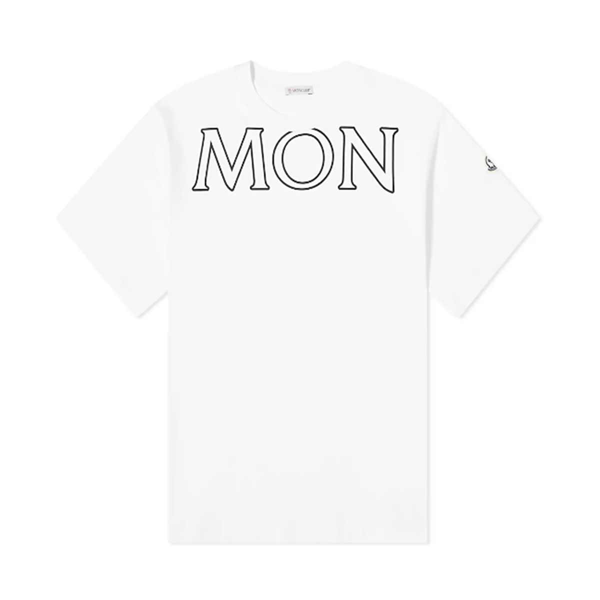 MONCLER 'MON' LOGO T-SHIRT IN WHITE