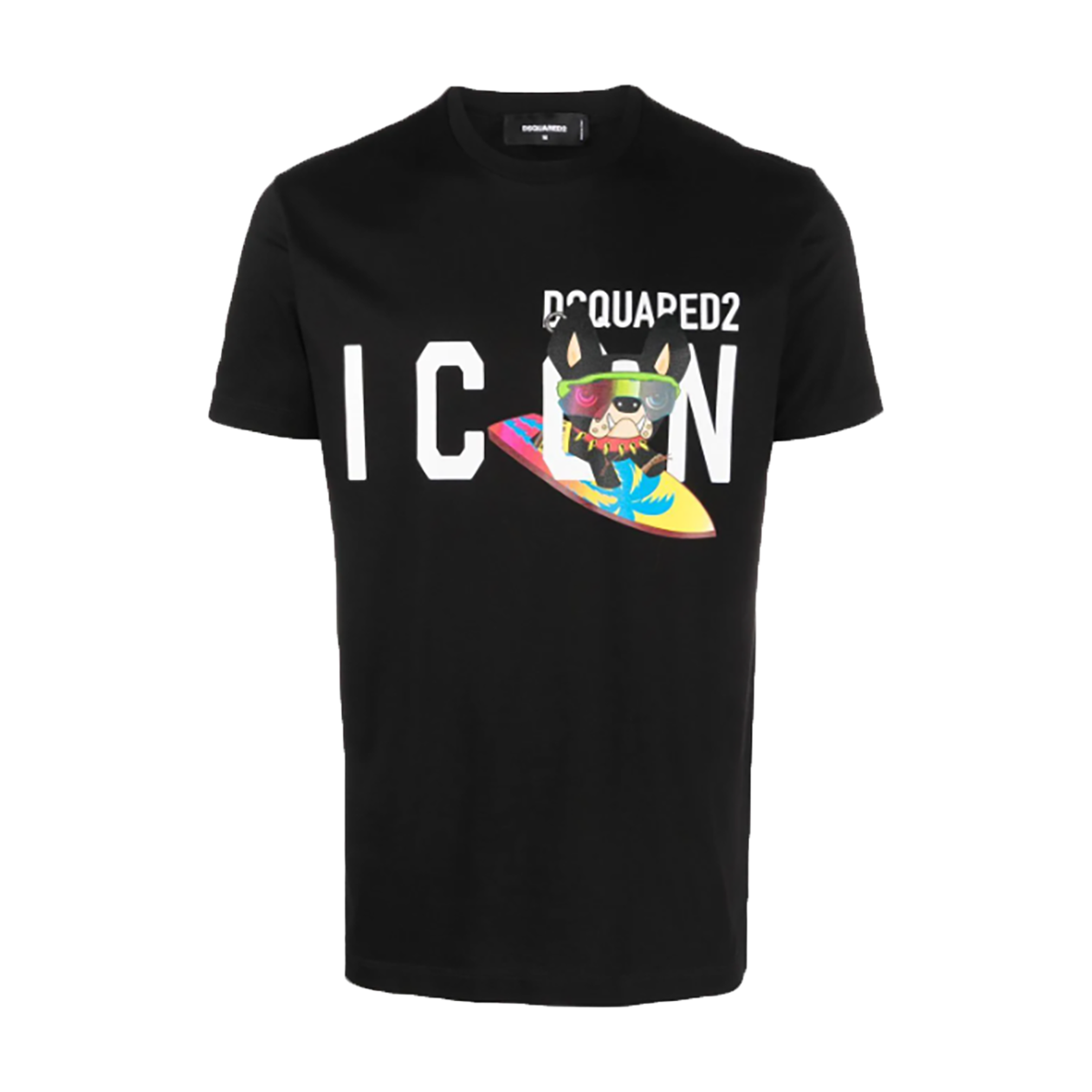 DSQUARED2 ICON DOG-PRINT T-SHIRT IN BLACK