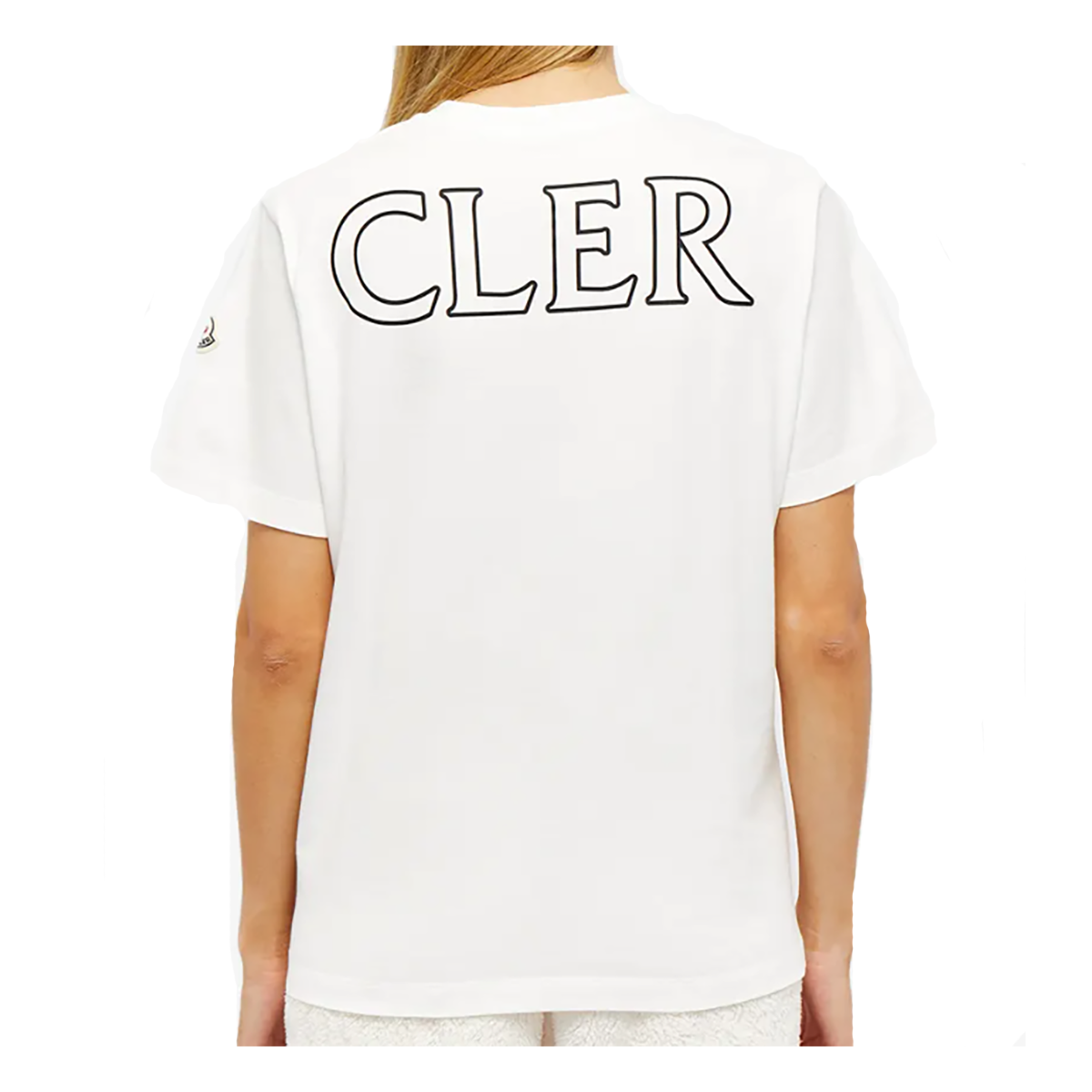 MONCLER 'MON' LOGO T-SHIRT IN WHITE