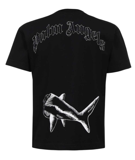 PALM ANGELS BROKEN SHARK T-SHIRT IN BLACK