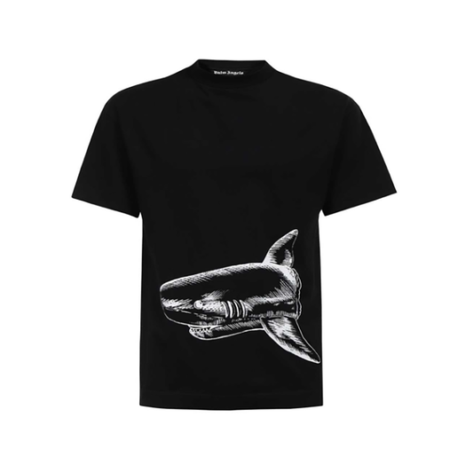 PALM ANGELS BROKEN SHARK T-SHIRT IN BLACK