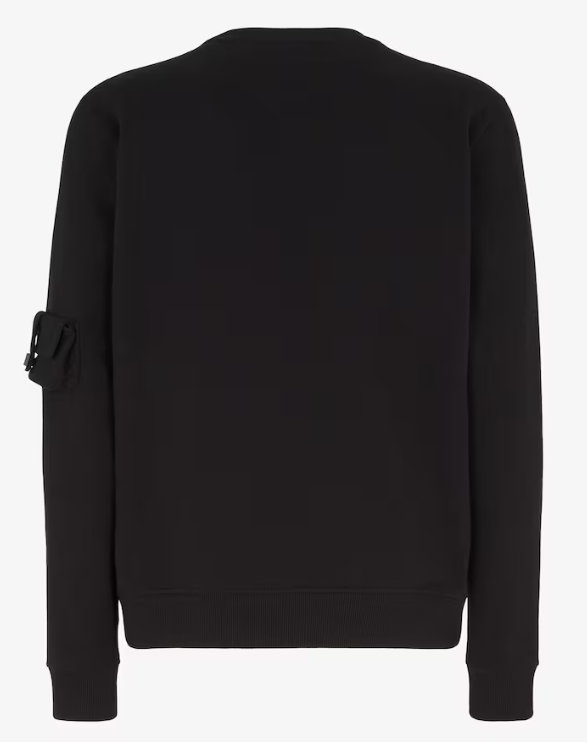 FENDI JERSEY SWEATSHIRT WITH POCKET IN BLACK