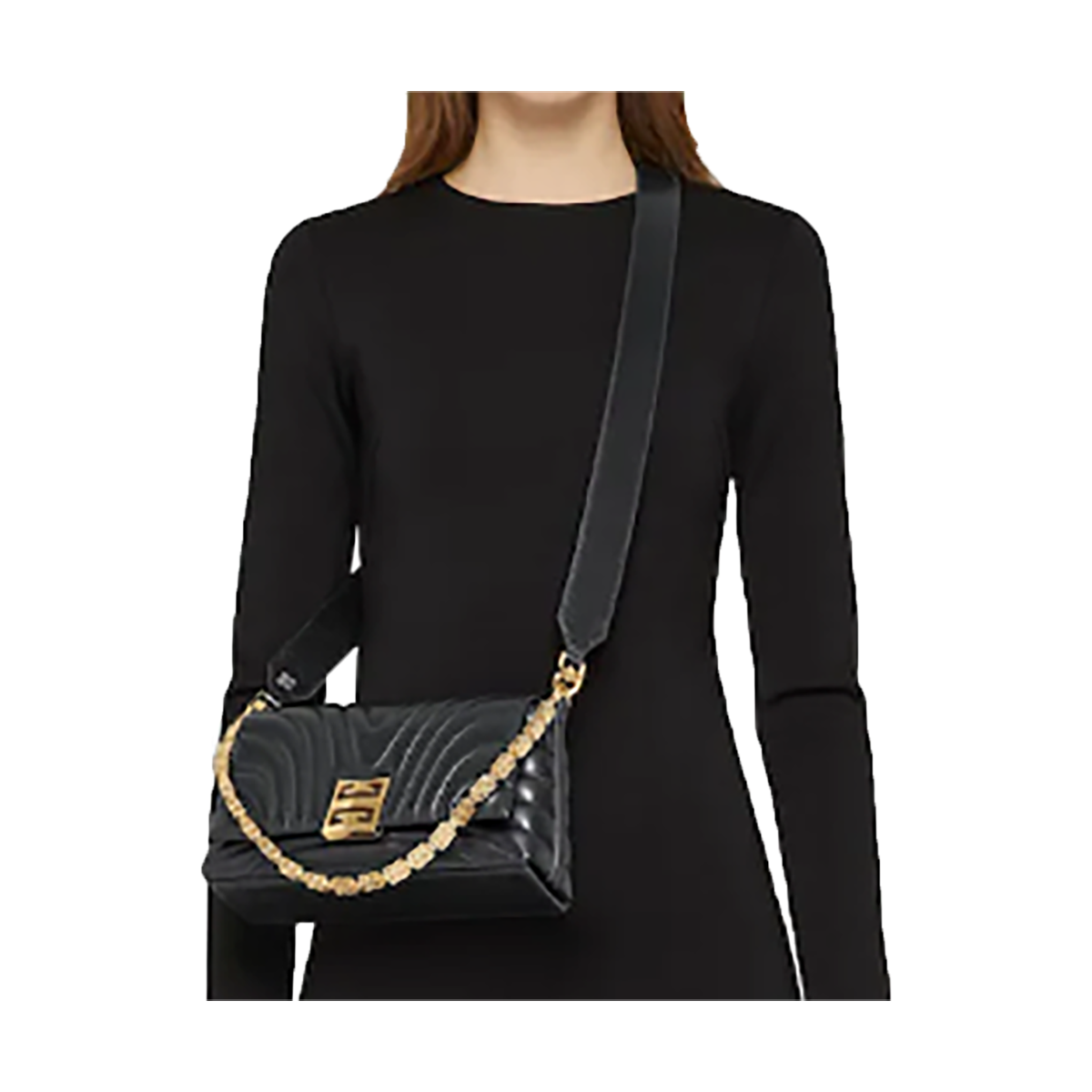 GIVENCHY SMALL 4G QUILTED LEATHER SOFT BAG IN BLACK