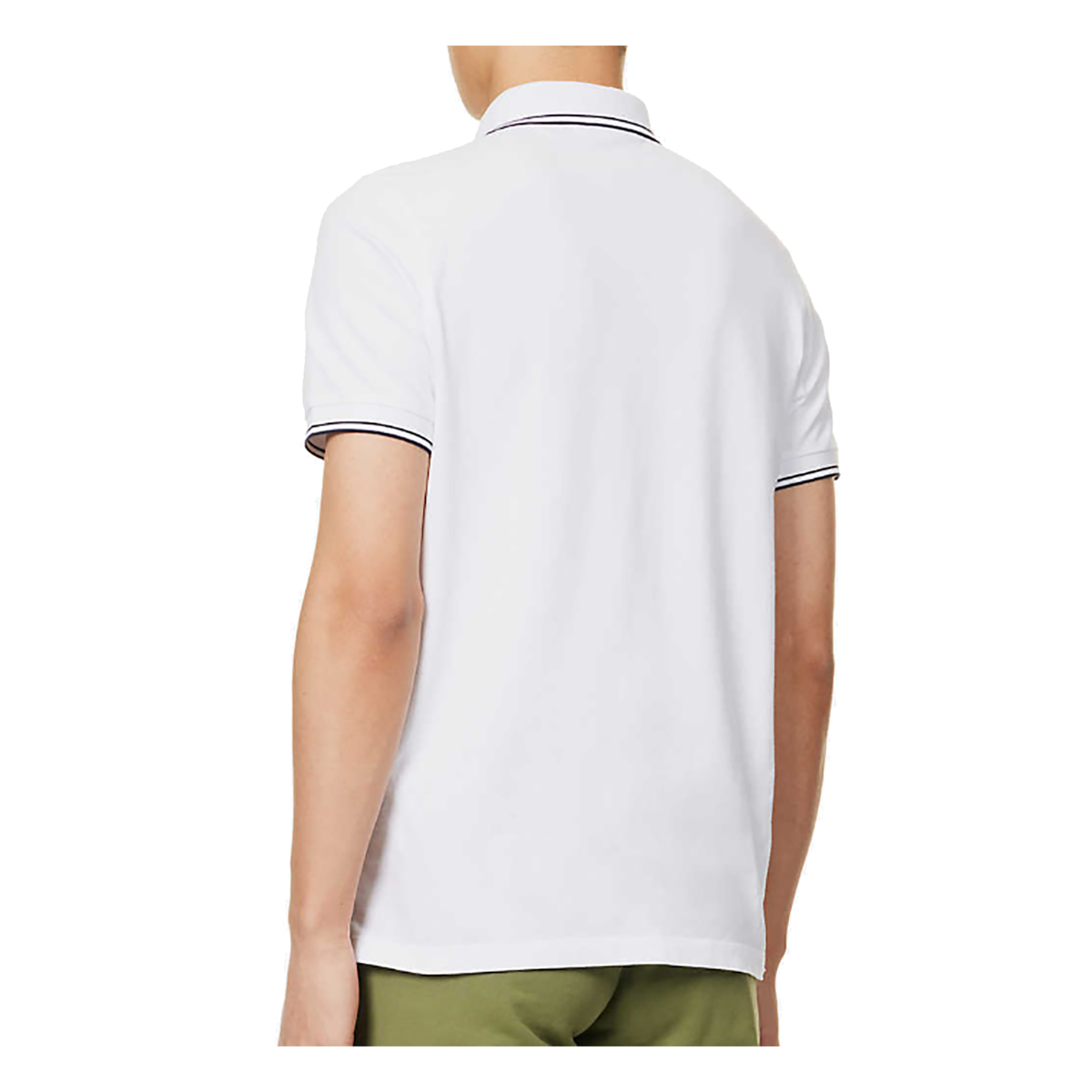 STONE ISLAND COMPASS PATCH POLO IN WHITE