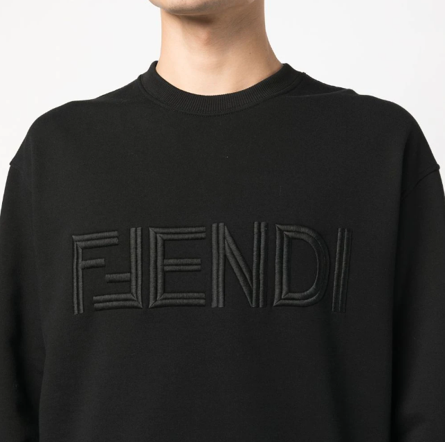 FENDI FF LOGO SWEATSHIRT IN BLACK