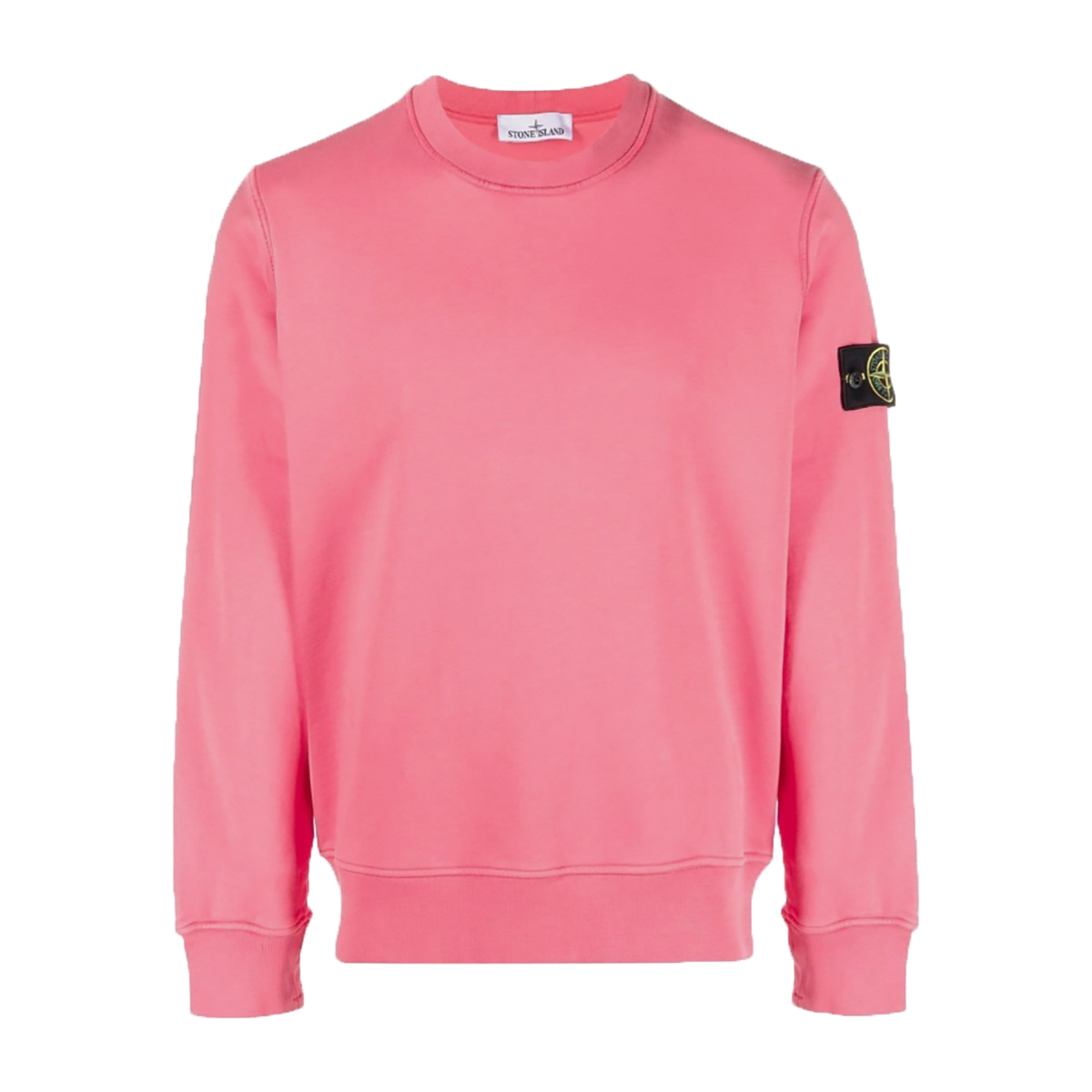 STONE ISLAND CREW NECK SWEATER IN PINK