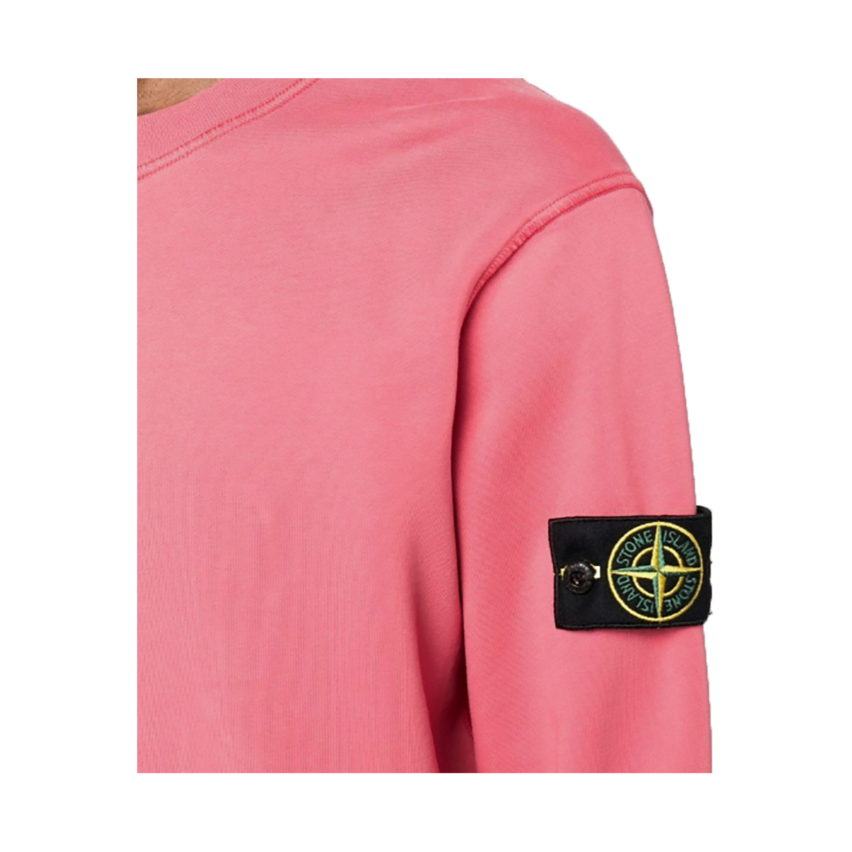 STONE ISLAND CREW NECK SWEATER IN PINK