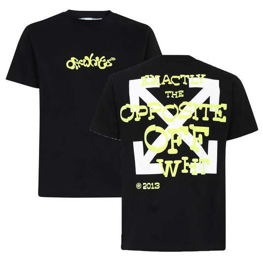 OFF WHITE OPPOSITE ARR SLIM FIT T-SHIRT IN BLACK