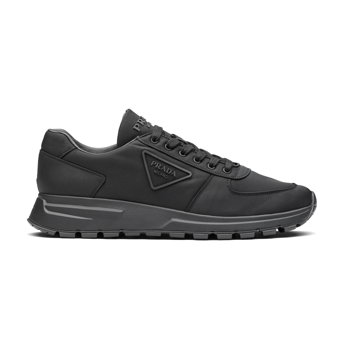 PRADA PRAX 1 NYLON TRAINERS IN BLACK