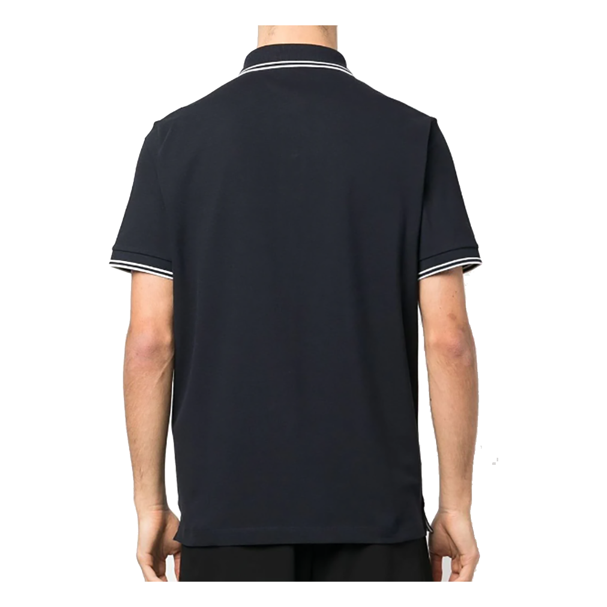 STONE ISLAND LOGO PATCH POLO SHIRT IN NAVY BLUE