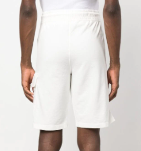 CP COMPANY LIGHT FLEECE SHORTS IN WHITE