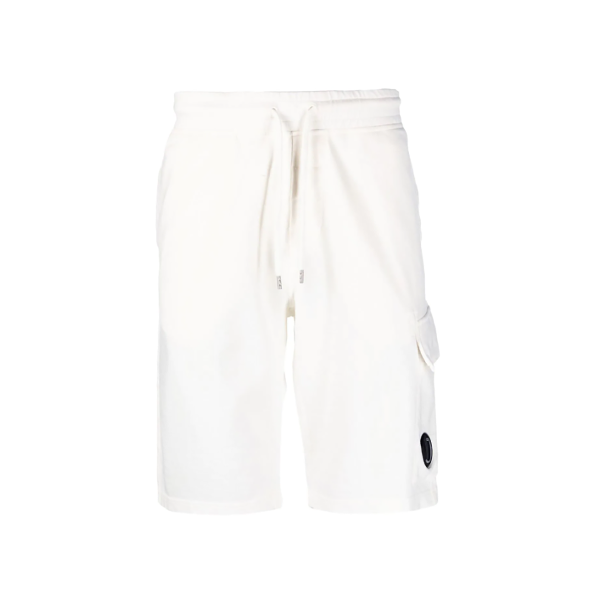 CP COMPANY LIGHT FLEECE SHORTS IN WHITE