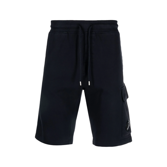 CP COMPANY LIGHT FLEECE SHORTS IN NAVY