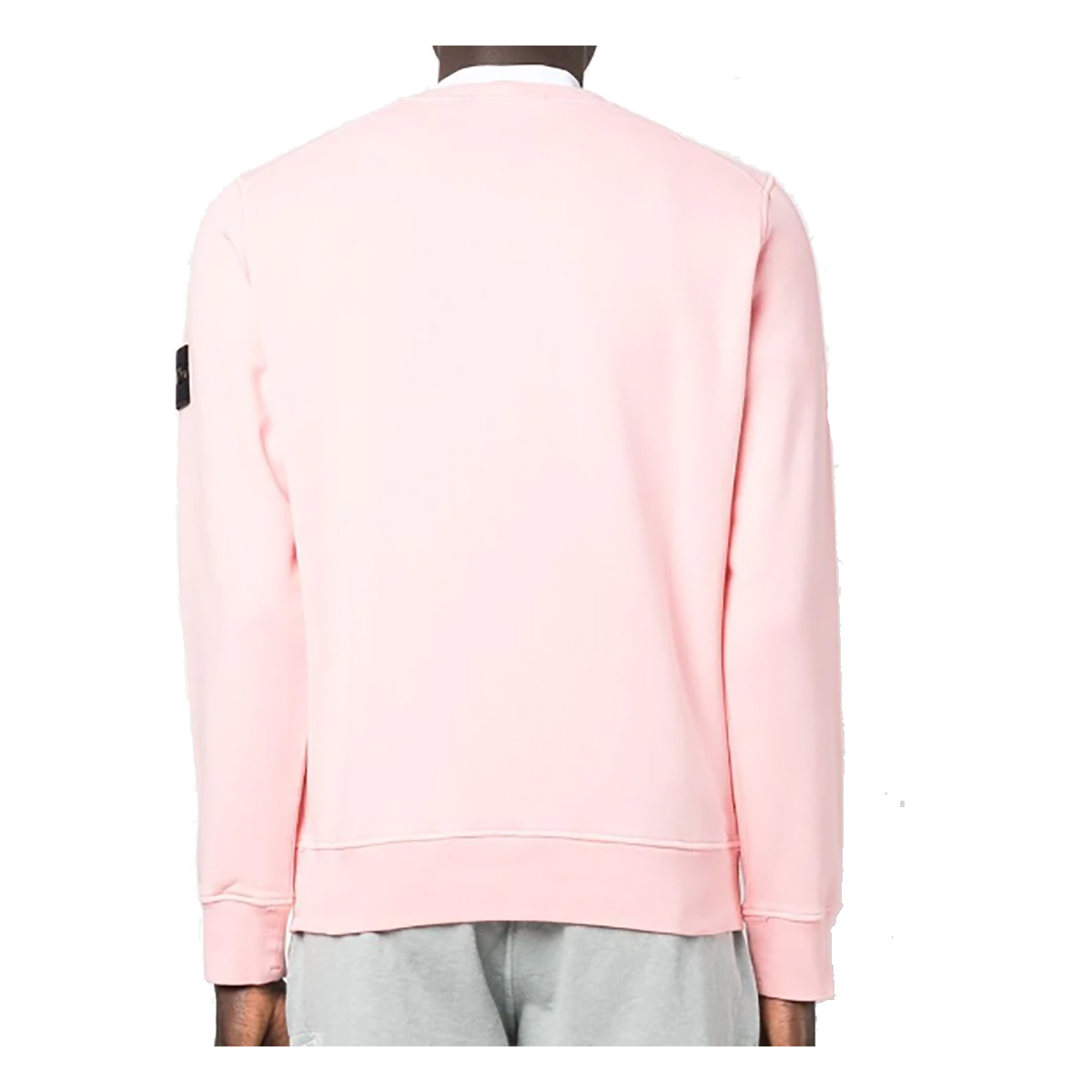 STONE ISLAND CREW NECK SWEATER IN PINK