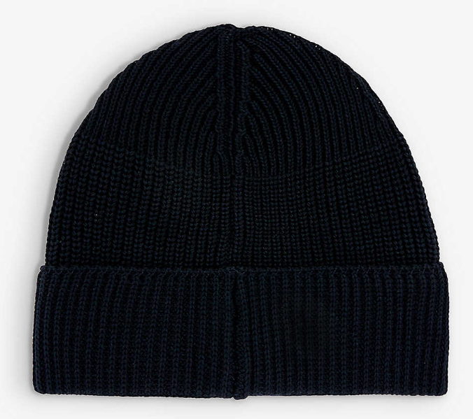 CP COMPANY LOGO BEANIE IN NAVY BLUE