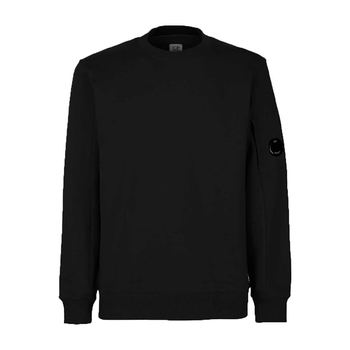 CP COMPANY DIAGONAL RAISED FLEECE SWEATSHIRT IN BLACK