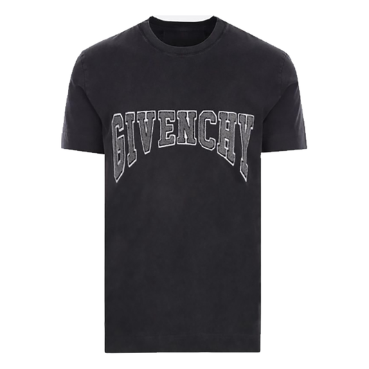 GIVENCHY COLLEGE PATCH T-SHIRT IN FADED BLACK