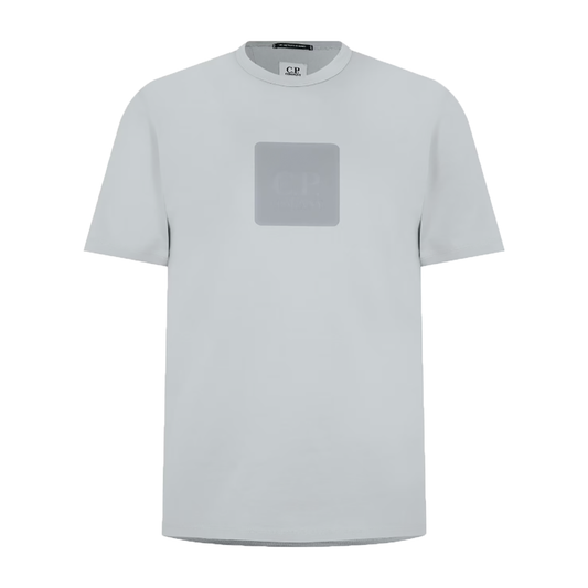 CP COMPANY METROPOLIS LOGO T-SHIRT IN LIGHT BLUE