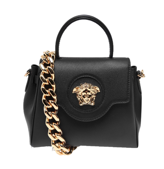 VERSACE SMALL MEDUCA SMALL CROSSBODY BAG IN BLACK