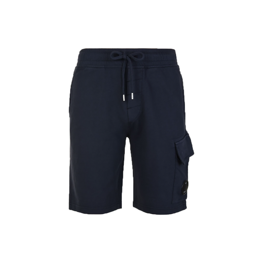 CP COMPANY JERSEY SHORTS IN NAVY BLUE