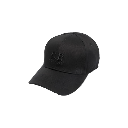 CP COMPANY LOGO CAP IN BLACK