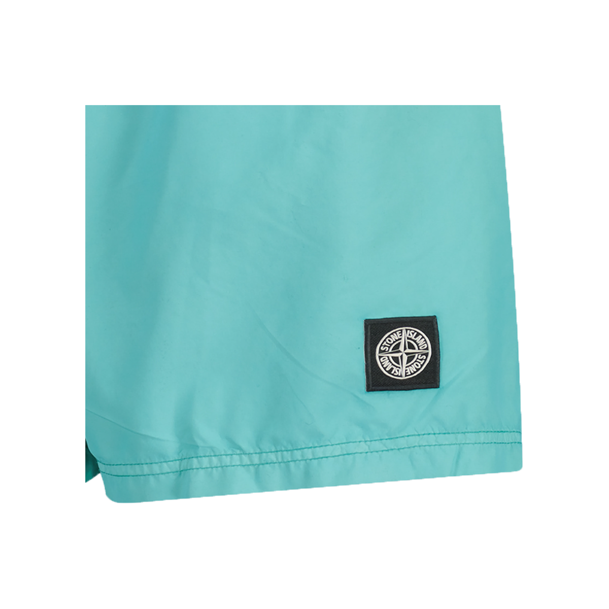 STONE ISLAND LOGO PATCH SWIM SHORTS IN BLUE