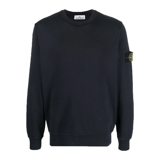 STONE ISLAND CREW NECK SWEATER IN NAVY BLUE