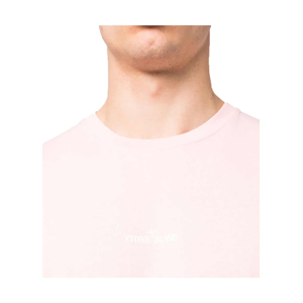 STONE ISLAND LOGO PRINTED T-SHIRT IN PINK