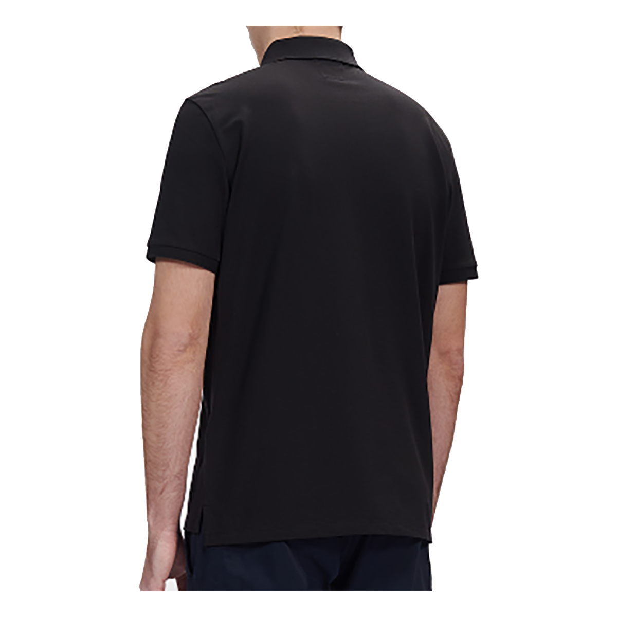 CP COMPANY PIQUET POLO SHIRT IN BLACK