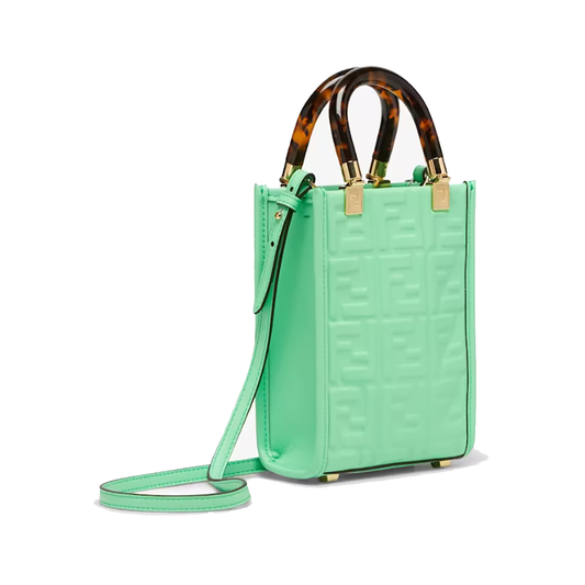 FENDI MINI SUNSHINE SHOPPER IN GREEN