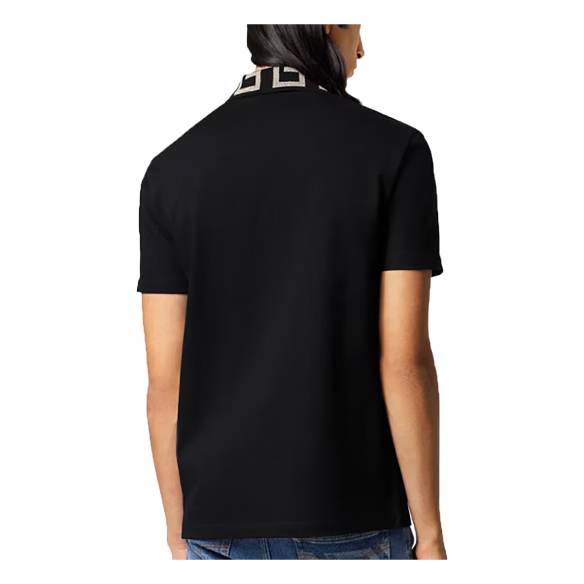 VERSACE GRECA SHORT SLEEVE POLO IN BLACK