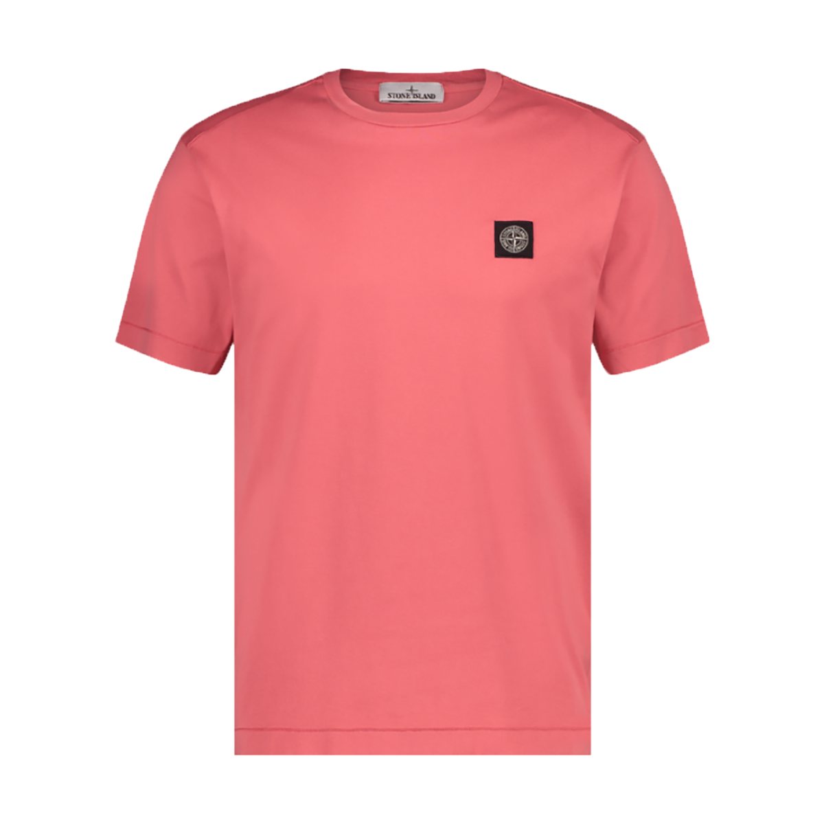 STONE ISLAND LOGO PATCH T-SHIRT IN PINK