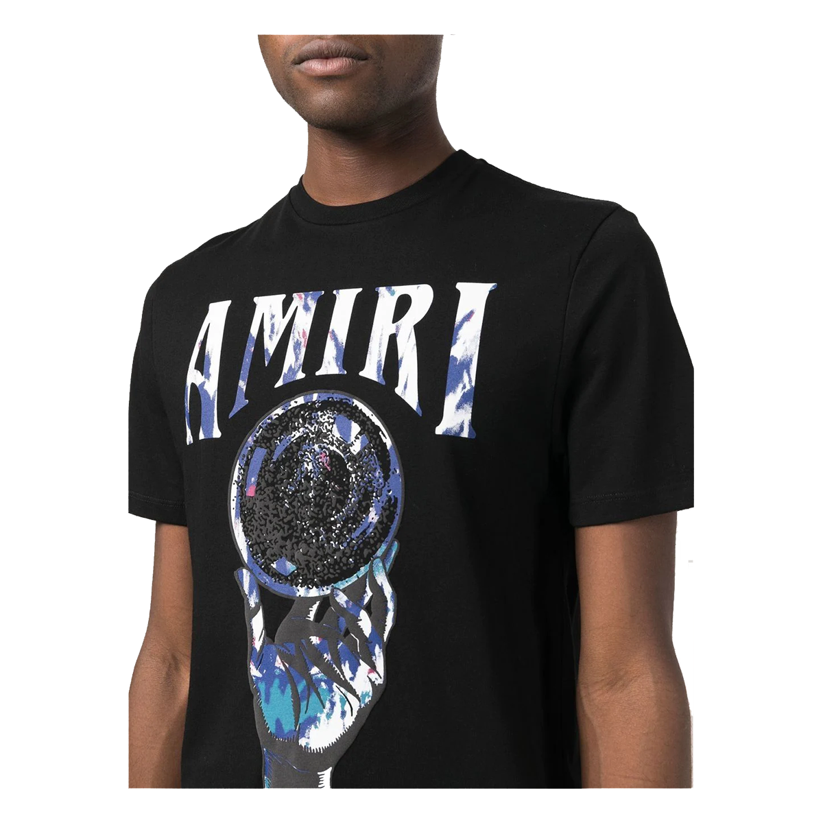 AMIRI CRYSTAL BALL COTTON T-SHIRT IN BLACK