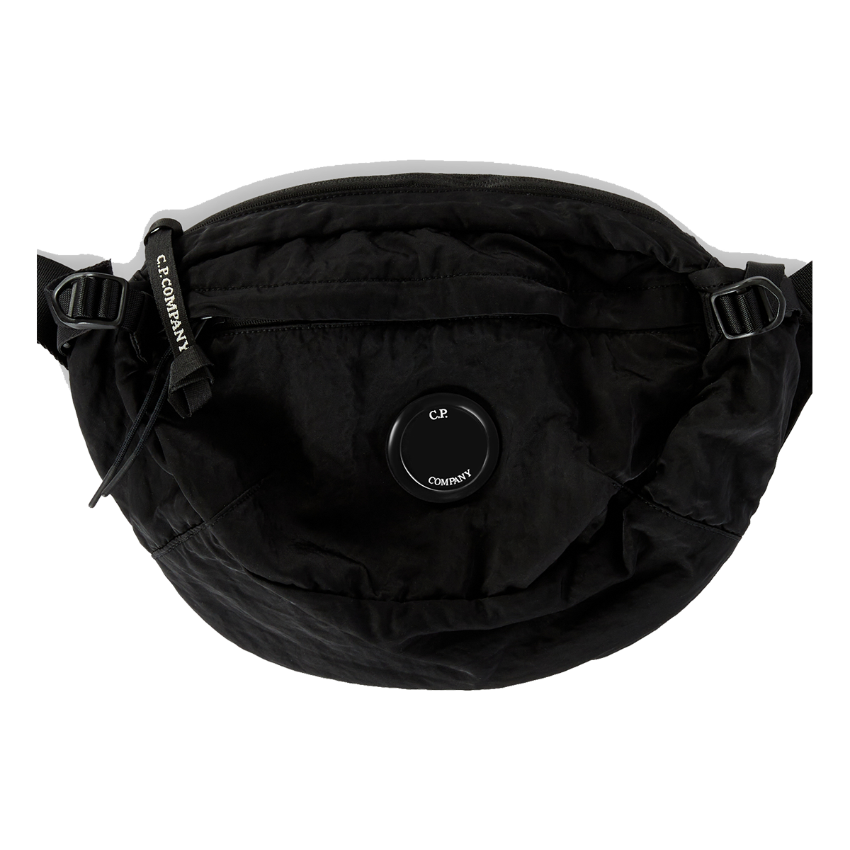 CP COMPANY JUNIOR NYLON B CROSSBODY BAG IN KAHKI BLACK