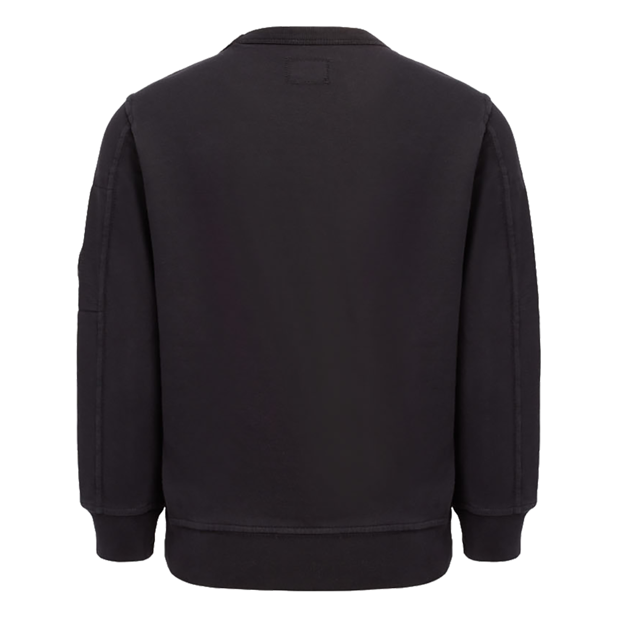 CP COMPANY JUNIOR LIGHT FLEECE LENS SWEATER IN BLACK