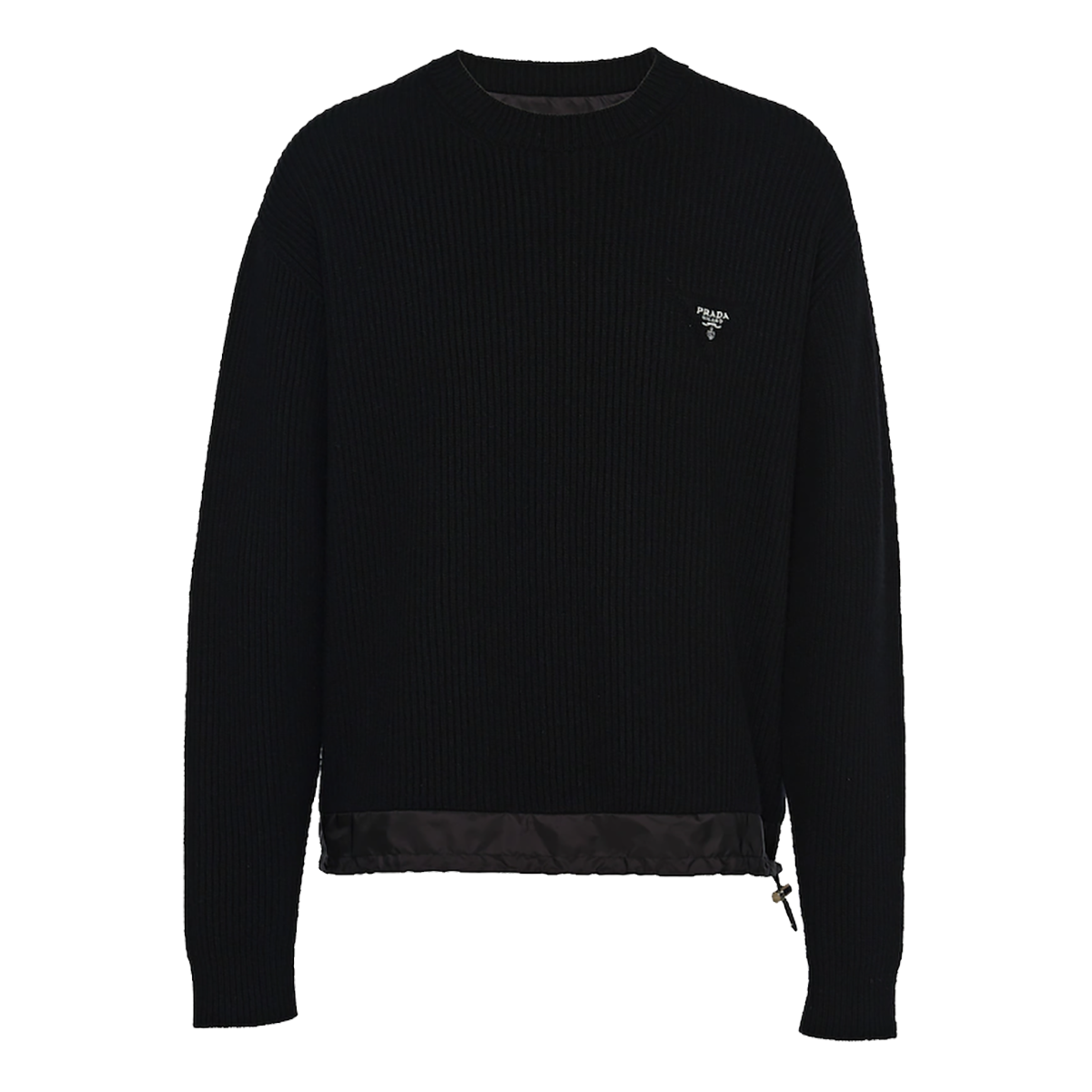 PRADA CASHMERE CREW NECK SWEATER IN BLACK