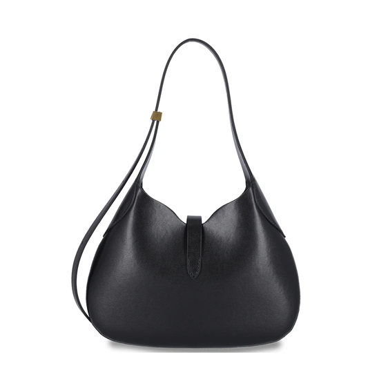 PALM ANGELS HOBO LEATHER SHOLDER BAG IN BLACK