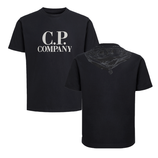 CP COMPANY JUNIOR JERSEY GOGGLE T-SHIRT IN BLACK