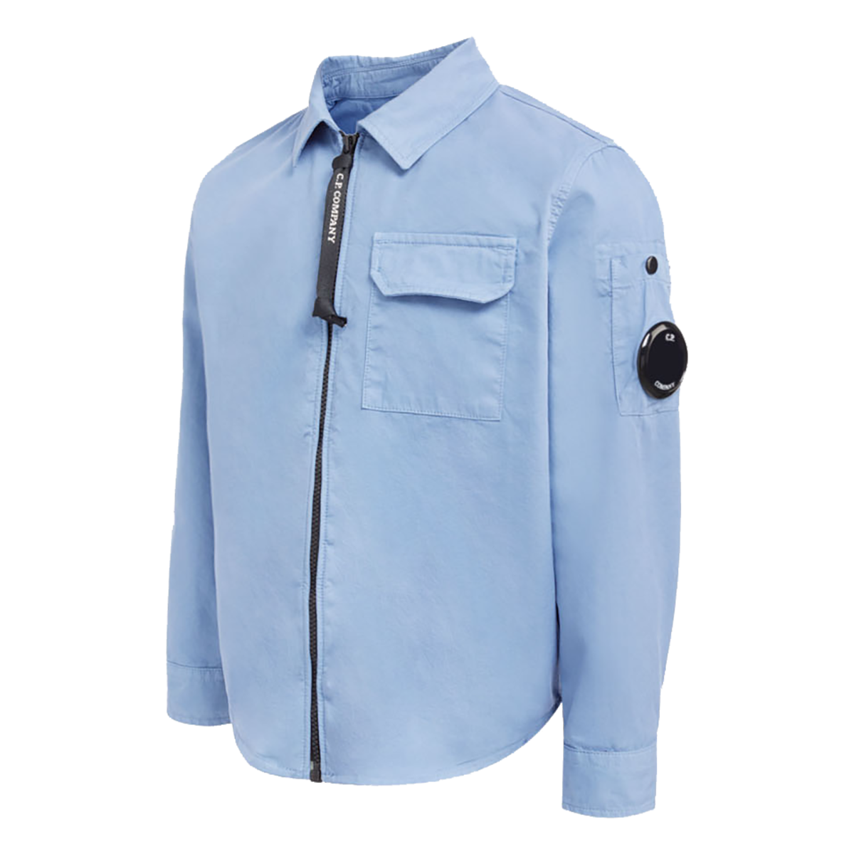 CP COMPANY JUNIOR ZIPPED OVERSHIRT IN BLUE