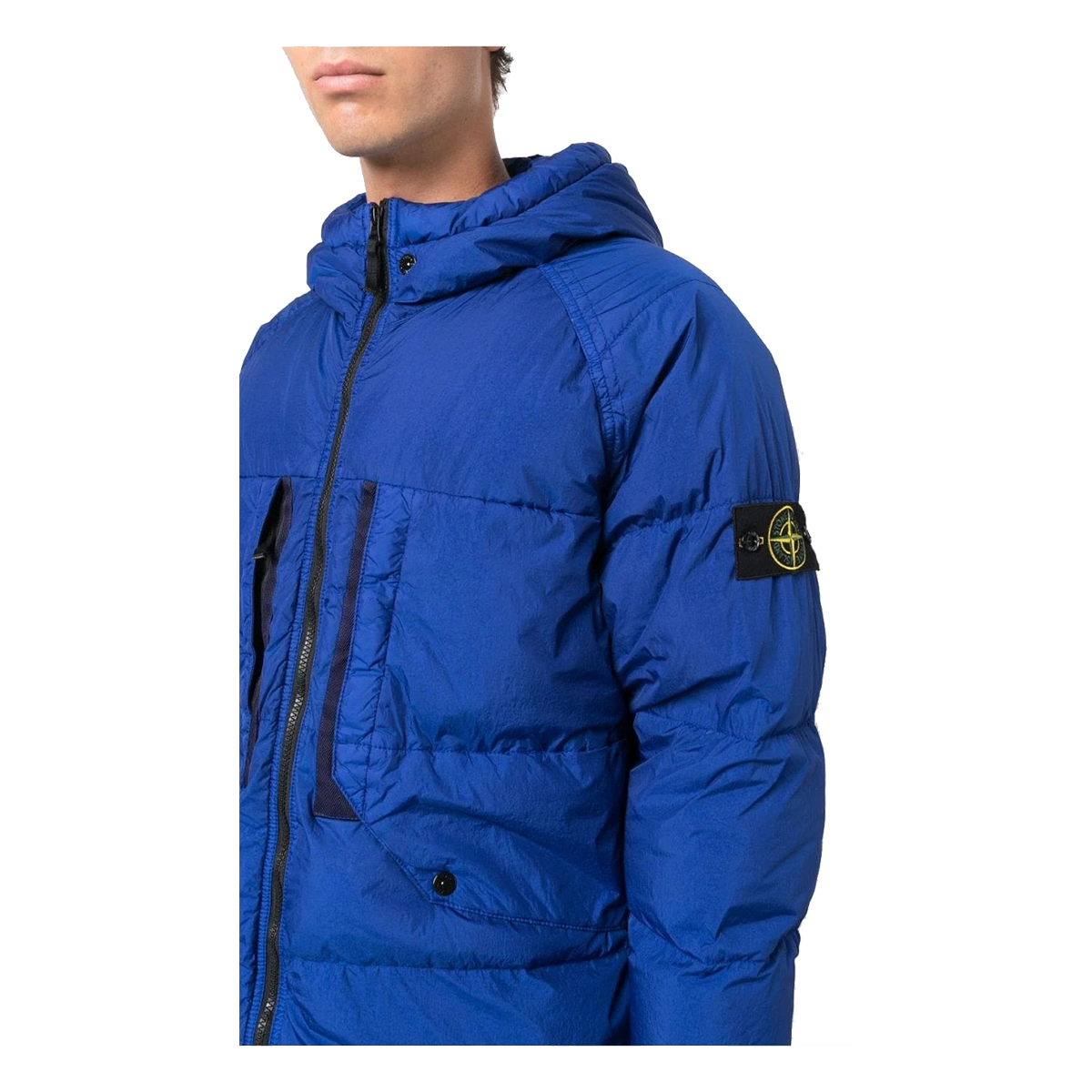 STONE ISLAND GARMENT DYED CRINKLE REPS JAKCET IN BLUE