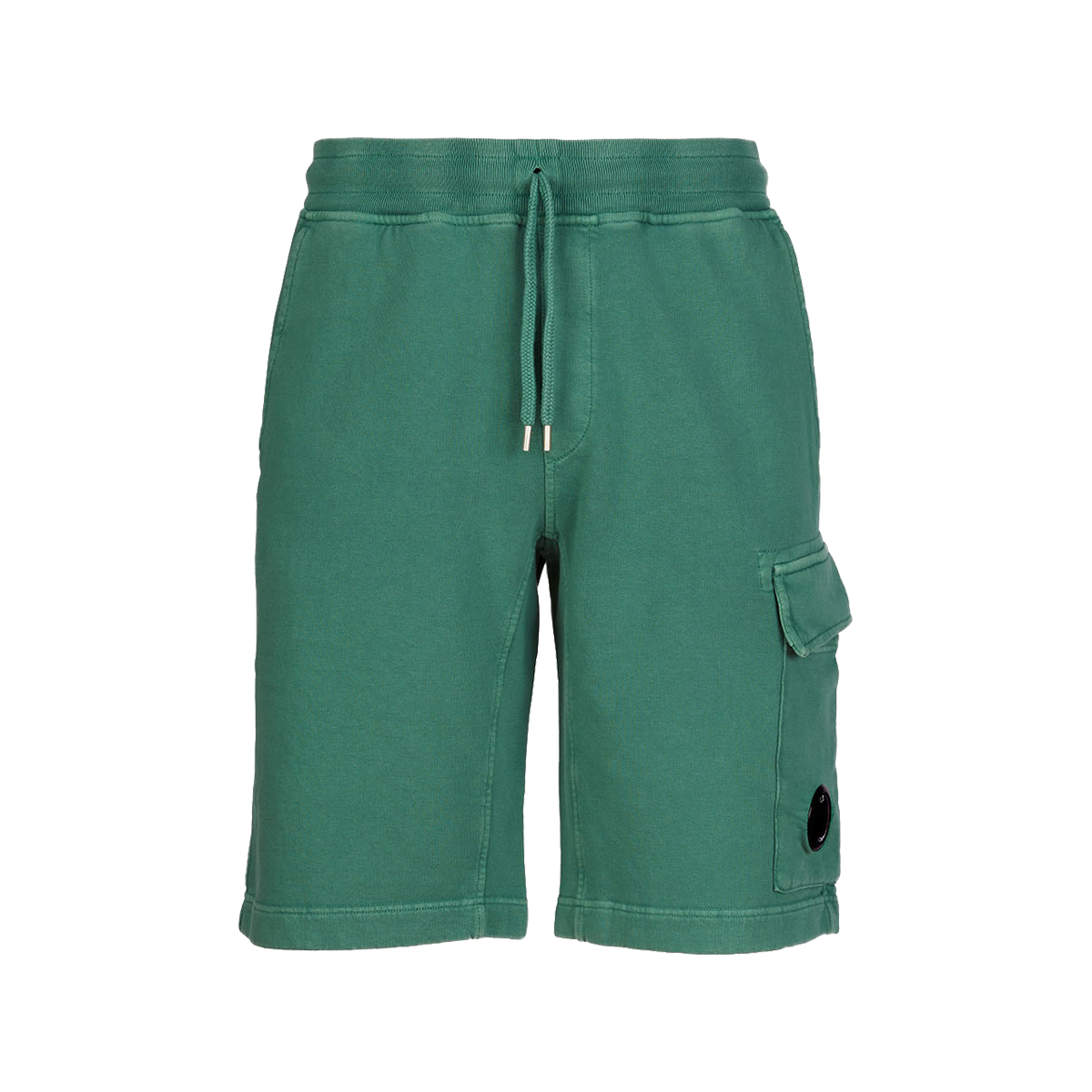 CP COMPANY COTTON FLLECE SHORTS IN GREEN